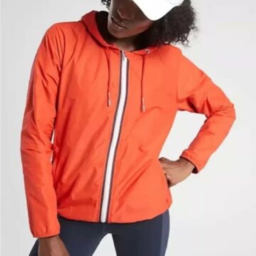 Athleta Orange Ascender UPF Water Resistant Windbreaker Jacket XS